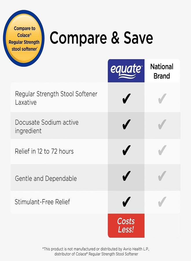Create and Bundle Equate Stool Softener Laxative Softgels 100mg - Effective, Gentle Constipation Relief, Easy-to-Swallow, 140 Count Pack for Regular Digestive Support + CreateAndBundle Sticker - Image 5